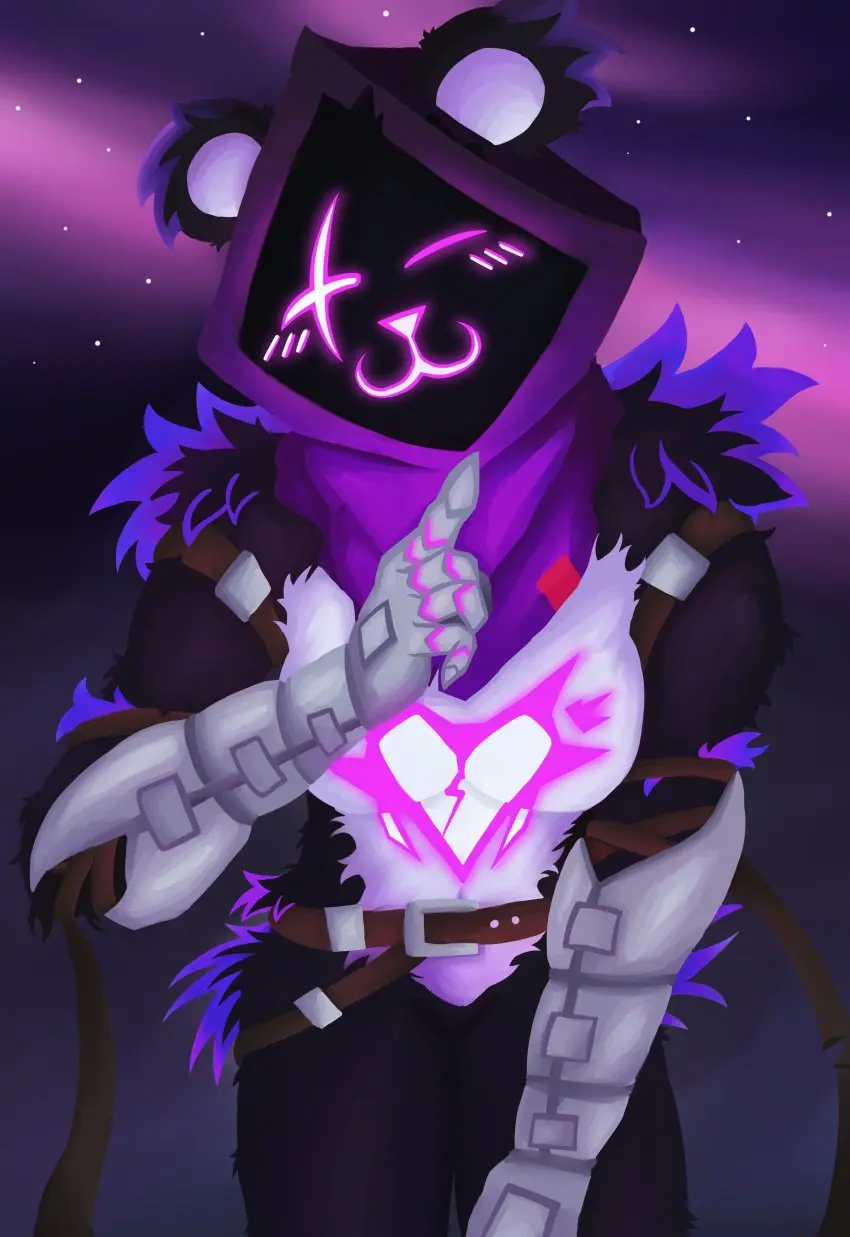 Image breasts,female,looking_at_viewer,background,athletic,digital_media_(artwork),2d,fortnite,raven_team_leader,pose,claws,:3,fortnite:_battle_royale,athletic_female,fluffy,wholesome,night_sky,bending_forward