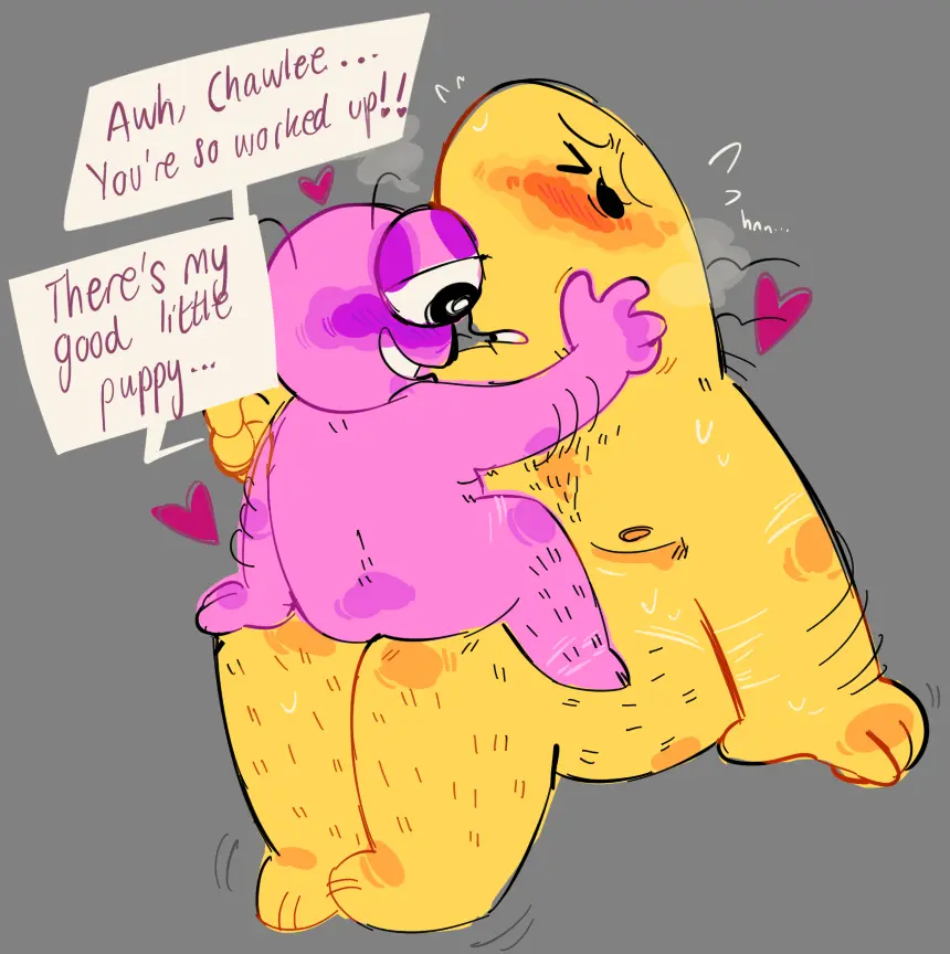 Image blush,male,2boys,male_only,yaoi,size_difference,naked,artist_request,looking_down,gay,toony,naked_male,sitting_on_lap,blushing_profusely,good_boy,pim_(smiling_friends),smiling_friends,praise,charlie_(smiling_friends),worked_up
