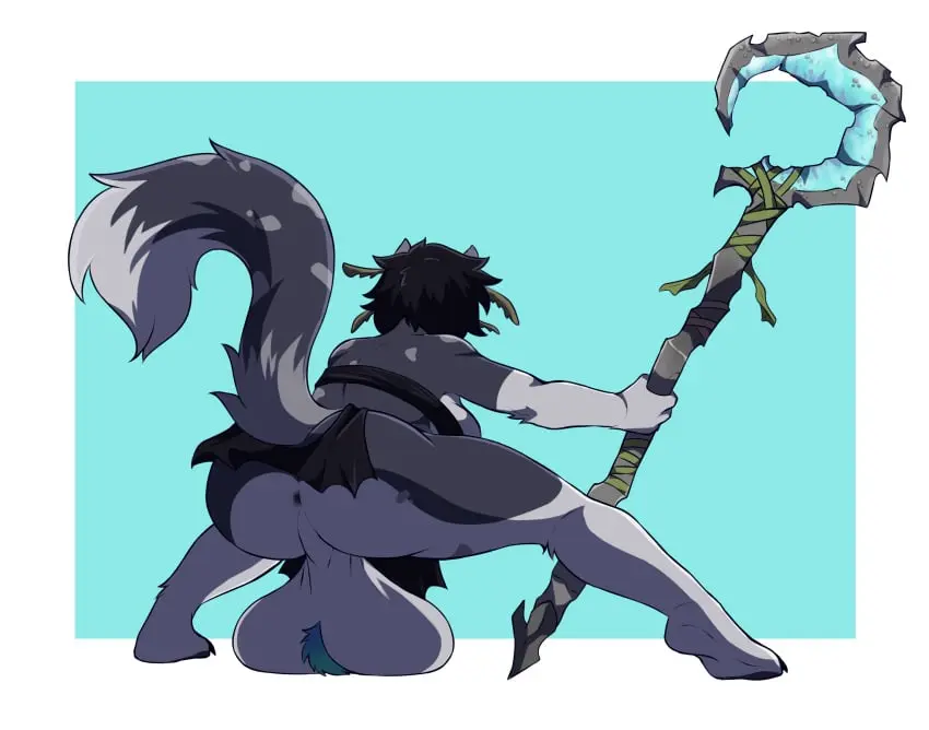 Image breasts,clothed,clothing,hi_res,solo,black_hair,penis,tail,ass,thick_thighs,futanari,intersex,areola,belly,balls,hair,anthro,anus,pose,topless,big_balls,slightly_chubby,canid,canine,canis,fur,genitals,grey_body,grey_fur,holding_object,mammal,wolf,rear_view,huge_balls,crouching,white_body,holding_weapon,weapon,fluffy,fluffy_tail,tuft,raised_tail,white_fur,pubes,overweight,black_penis,black_clothing,bottomwear,black_bottomwear,slightly_chubby_intersex,chest_tuft,spots,casual_exposure,loincloth,ball_tuft,lilithdog,wraps,balls_on_ground,zairuz,chest_wraps,loincloth_only,fighting_pose,black_loincloth,seaweed,oversized_weapon,seaweed_on_head