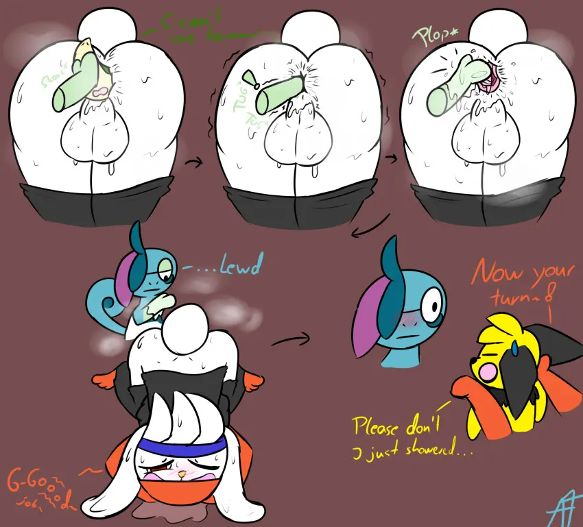 Image hi_res,male,pokemon,pokemon_(species),sweat,furry,size_difference,nintendo,bodily_fluids,generation_5_pokemon,feral,generation_8_pokemon,anthro_pred,vore,generation_2_pokemon,musk,raboot,pokephilia,anal_vore,snivy,pichu,drizzile,afraidpichu