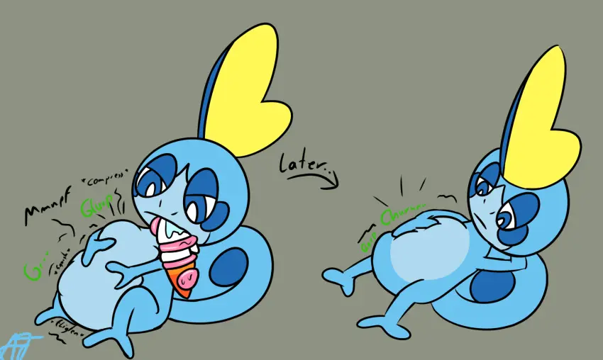 Image hi_res,male,pokemon,pokemon_(species),nintendo,stomach_bulge,feral,generation_8_pokemon,scorbunny,vore,digestion,pokephilia,struggling_prey,hammerspace,sobble,afraidpichu,hammerspace_vore