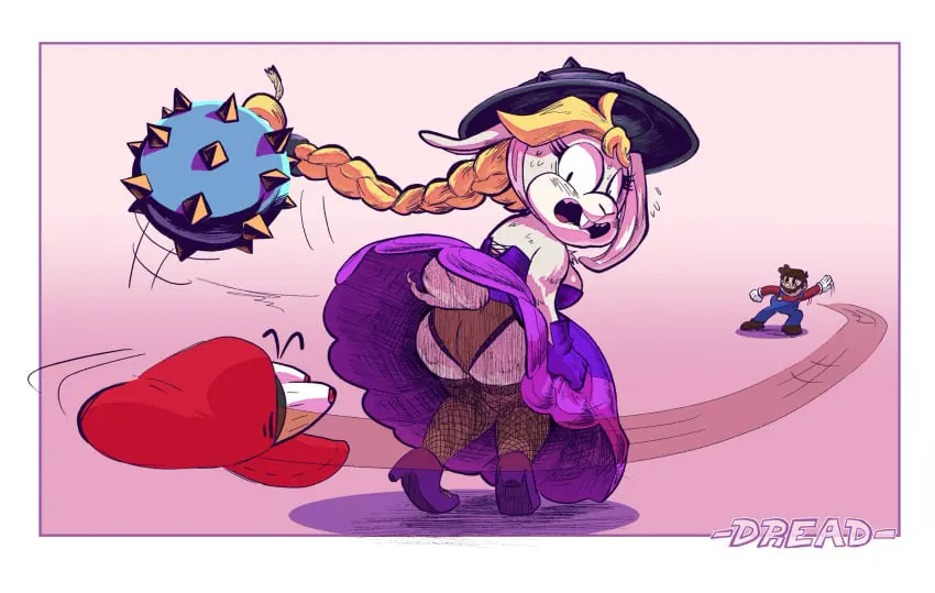 Image panties,ass,embarrassed,anthro,tagme,shocked,mario_(series),upskirt,mario,super_mario_odyssey,hariet_(mario),cappy_(mario),nsfwdread