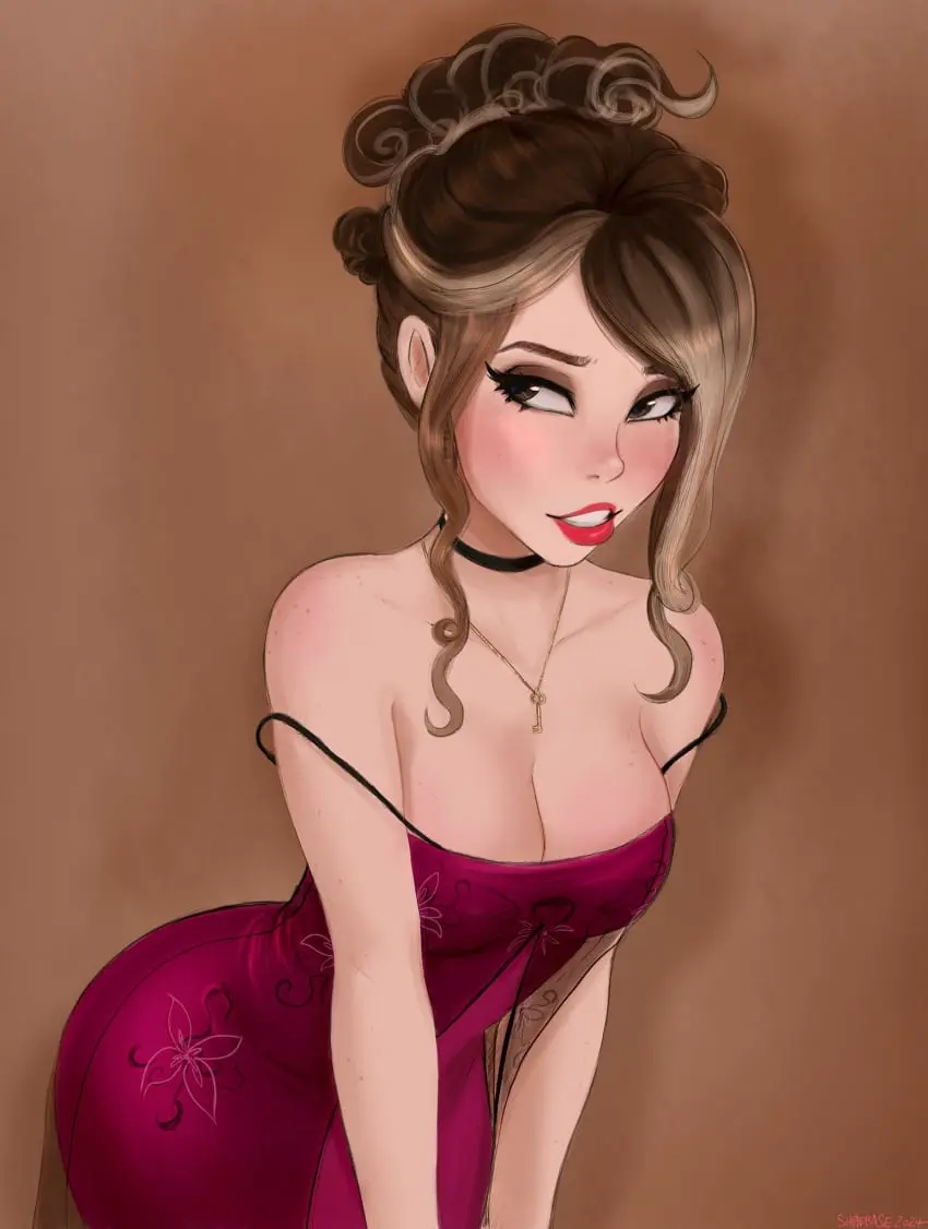 Image 1girls,blush,breasts,female,female_only,human,human_only,large_breasts,light-skinned_female,light_skin,solo,choker,bedroom_eyes,curly_hair,seductive,seductive_eyes,seductive_look,seductive_smile,artist_name,cleavage,clothed_female,looking_away,solo_female,2d,dress,necklace,red_lipstick,makeup,2d_(artwork),lipstick,2024,fully_clothed,seducing,seduction,seductive_pose,eyeliner,human_female,british,british_female,seductive_mouth,no_sex,key_necklace,seductive_gaze,real_person,questionable,velvet_dress,seductive_body,cleavage_focus,belle_delphine,shadman