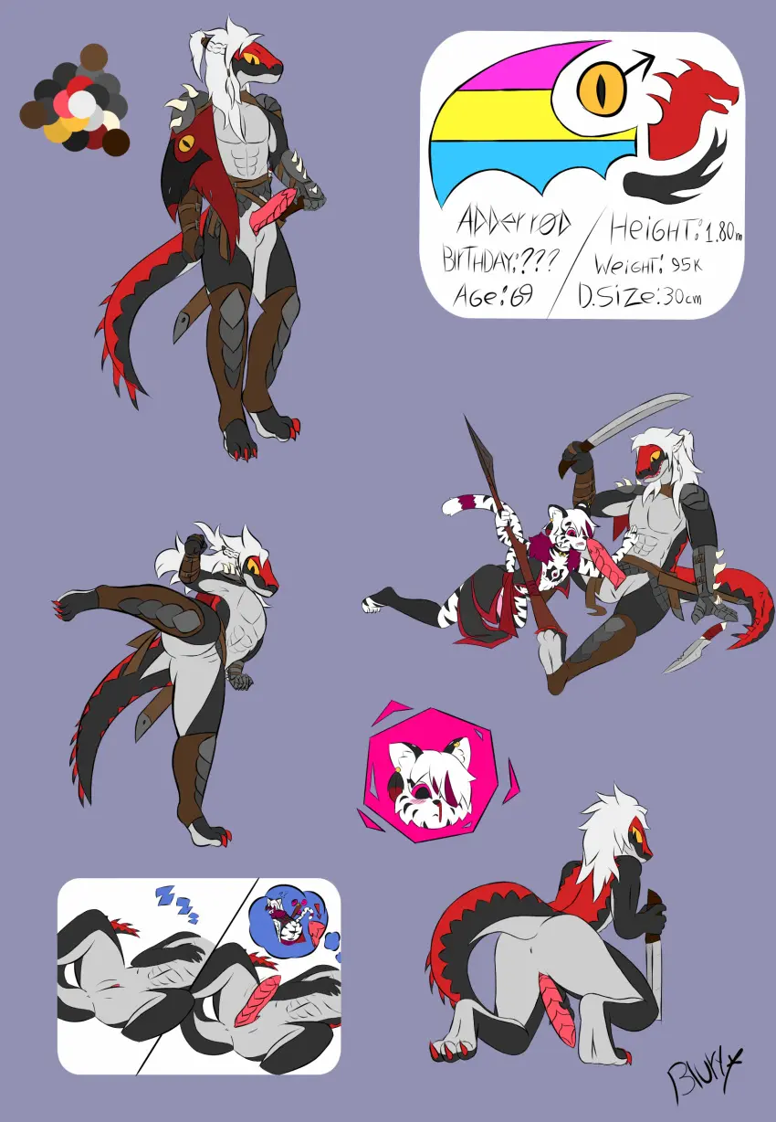 Image hi_res,solo,male,duo,humanoid,male/male,solo_focus,anthro,absurd_res,pose,mammal,feline,reptile,scalie,felid,pantherine,stripes,tiger,model_sheet,lizard,dream,multiple_images,character_name,lgbt_pride,friends,pride_colors,stated_sexuality,blury,pansexual_pride_colors,adderrod,amon_blackdawn,stated_pansexuality,unexpected,unexpected_erection