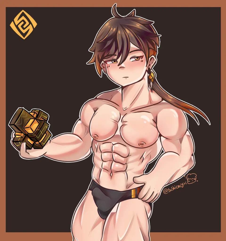 Image nipples,male,gay,genshin_impact,muscles,zhongli_(archon)_(genshin_impact),zhongli_(genshin_impact)