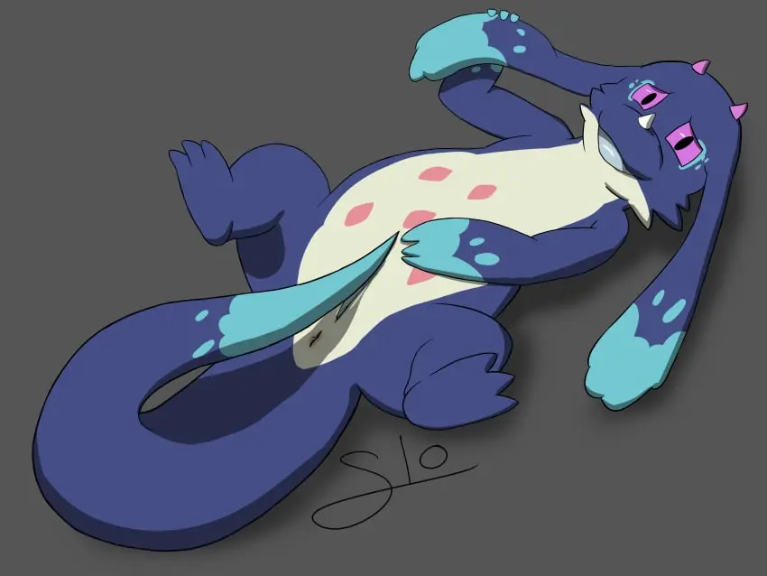 Image female,hi_res,solo,pussy,mythology,absurd_res,genitals,scalie,purple_body,markings,mythological_creature,dragon,mythological_scalie,spots,spotted_markings,feirune,slitlover,so_i'm_a_spider_so_what?