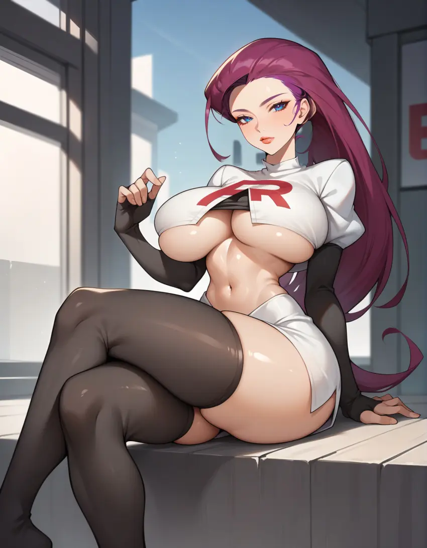 Image female,pokemon,ai_generated,tagme,jessie_(pokemon),lewdwaifulaifu,textme