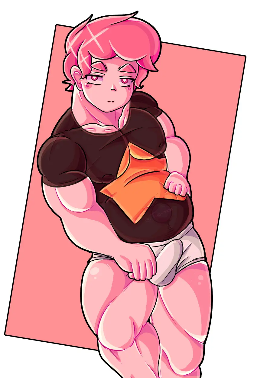 Image shirt,solo,male,underwear,male_only,gay,steven_universe,steven_quartz_universe,chad_steven,steven_universe_future,pink_steven,diamond-shaped_pupils