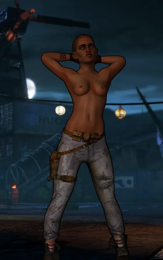 Image breasts,female,female_only,nipples,navel,female_focus,dark_skin,areolae,hands_behind_head,belly_button,medium_breasts,dark-skinned_female,3d,topless,bald,shirtless,the_walking_dead,the_walking_dead_game,bald_female,the_walking_dead:_a_new_frontier,ava_(the_walking_dead),jay-roen