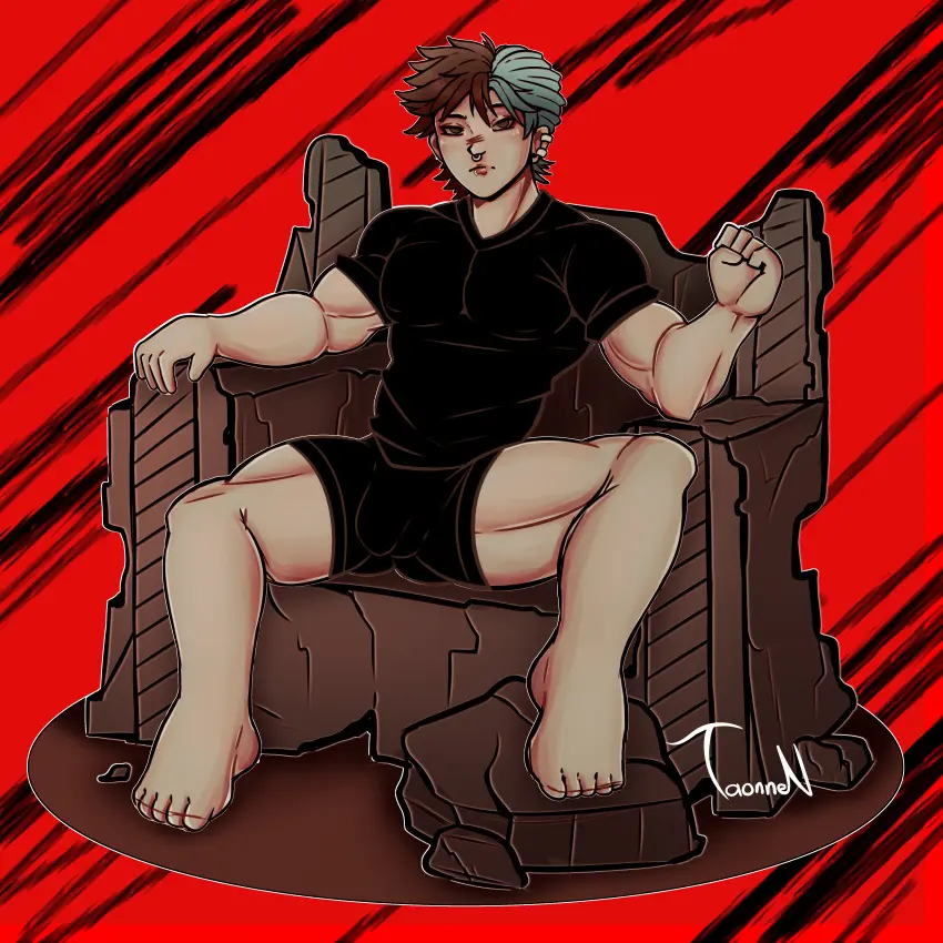 Image male,original_character,gay,oc,muscles,throne,king,cute_boy