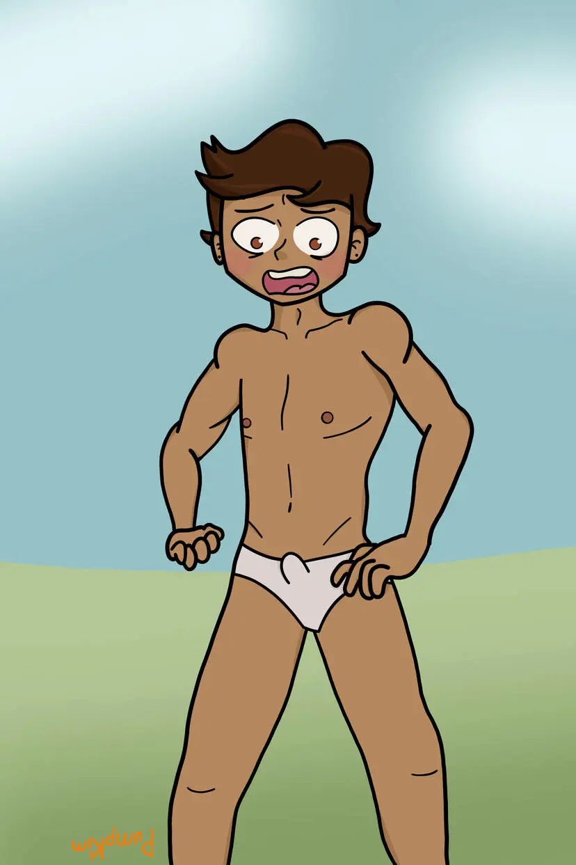 Image blush,male,underwear,erection,embarrassed,original,original_character,self_upload,underwear_only,public,skinny,toony,public_exposure,public_humiliation,heretwowoomy,pumpkim,upsidedownpumpkim,upsidedownpumpkin,embarrassed_underwear_male,embarrassed_undressed_male,eum