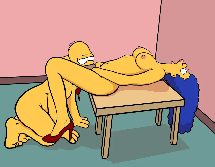 Image 1girls,breasts,female,human,nipples,1boy,blue_hair,male,nude,oral,straight,milf,male/female,husband_and_wife,wife_and_husband,half-closed_eyes,accurate_art_style,oral_sex,high_heels,yellow_body,cunnilingus,table,yellow_skin,marge_simpson,the_simpsons,dilf,licking_pussy,20th_century_studios,eating_pussy,20th_century_fox,beehive_hairdo,homer_simpson,lockandlewd