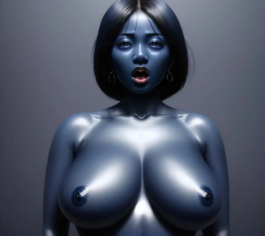 Image 1girls,big_breasts,breasts,female,solo,black_hair,blue_hair,earrings,ai_generated,tagme,naked,stable_diffusion,blueberry_inflation,inflation,naked_female,expansion,asian,asian_female,breast_expansion,blue_skin,ring_piercing,small_nipples,hair_turning_blue,medium_areolae,hgswells9000