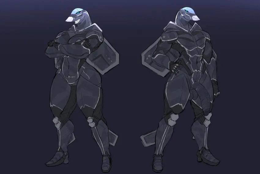 Image 1girls,breasts,female,simple_background,1boy,male,penis,thick_thighs,duo,humanoid,high_heels,crossed_arms,animate_inanimate,living_machine,aircraft,humanoidized,aeromorph,living_aircraft,daggy,f-22,fizzshire