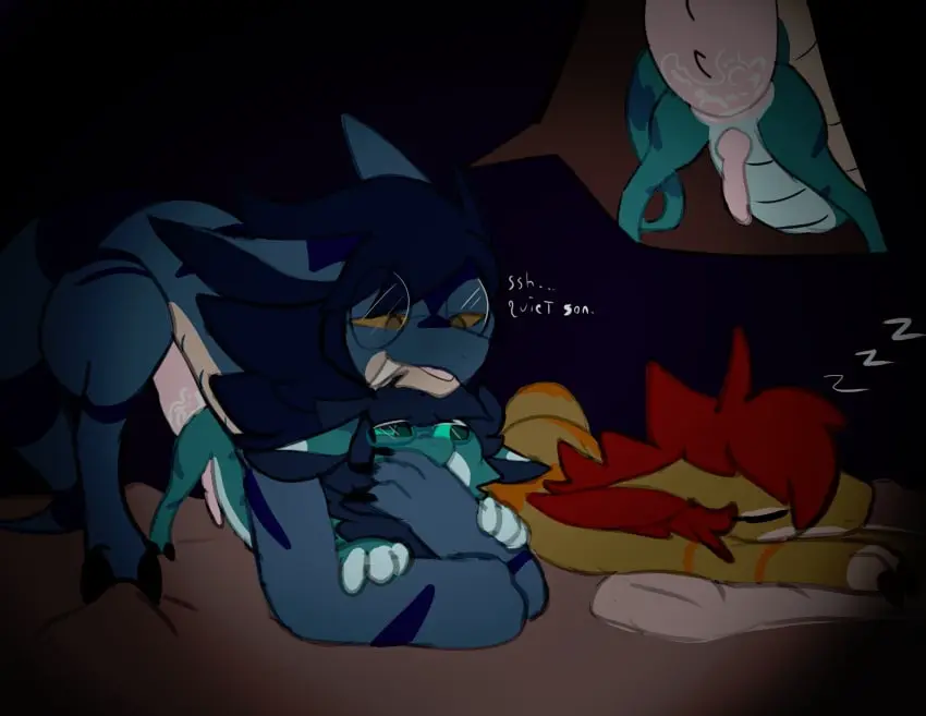 Image male,male/male,young,rape,sleeping,hand_on_mouth,cuckold,father_and_son,in_bed,prate-dragon,sneaky,sneaky_sex