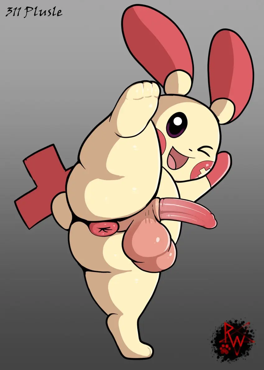 Image hi_res,looking_at_viewer,open_mouth,simple_background,solo,male,penis,pokemon,pokemon_(species),tail,ass,big_butt,thick_thighs,erection,feet,male_only,digital_media_(artwork),balls,anus,absurd_res,nintendo,presenting,big_balls,soles,genitals,mammal,animal_genitalia,animal_penis,sheath,short_stack,feral,feral_only,rodent,puffy_anus,generation_3_pokemon,raised_leg,plusle,darkened_genitalia,rapistwerewolf,bipedal_feral