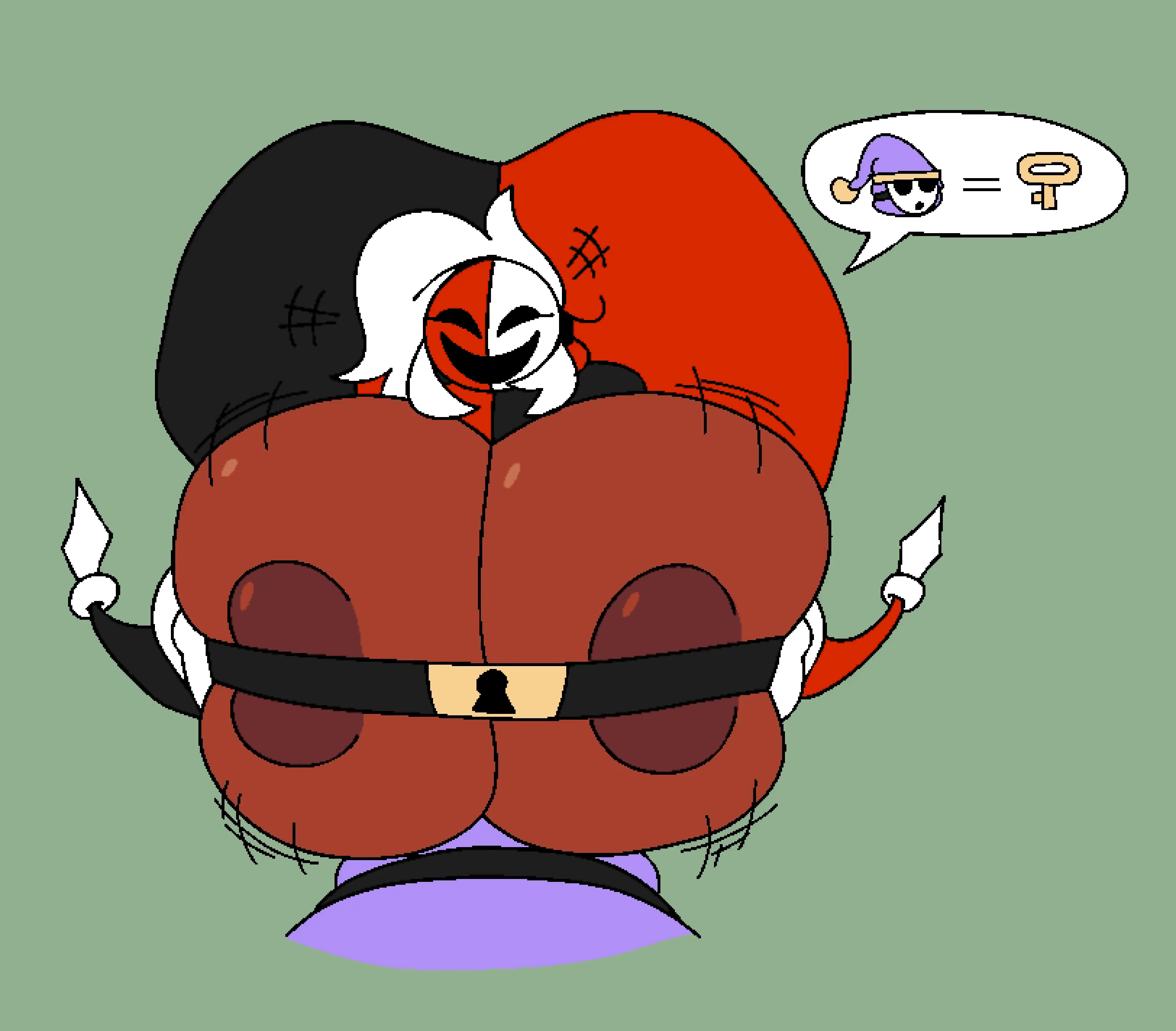Image breasts,female,large_breasts,breasts_bigger_than_head,massive_breasts,tagme,paizuri,absurd_res,dark-skinned_female,mario_(series),motion_lines,dialogue_box,engulfing_paizuri,phanto,shy_guy,super_mario_bros._2,breast_belt,gremlingrounded,lady_phanto