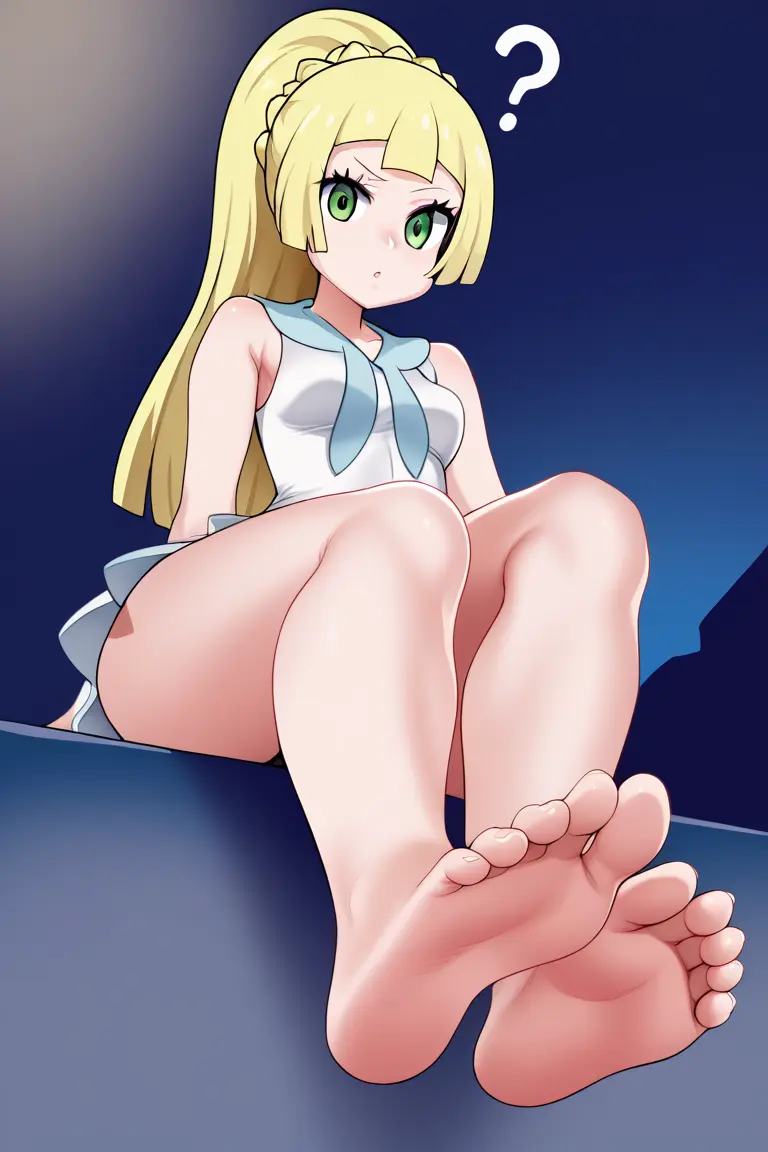 Image 1girls,female,female_only,human,solo,pokemon,barefoot,feet,ai_generated,foot_fetish,soles,toes,foot_focus,pokemon_sm,lillie_(pokemon),tharkica
