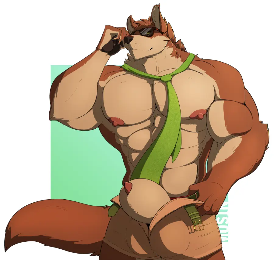 Image clothing,nipples,simple_background,smile,solo,male,penis,tail,muscular,muscular_male,areola,digital_drawing_(artwork),digital_media_(artwork),balls,eyewear,anthro,bulge,big_balls,canid,canine,canis,fur,genitals,mammal,wolf,biceps,muscular_anthro,pecs,clothing_aside,shorts,huge_balls,biped,necktie,green_necktie,abs,genital_outline,big_muscles,brown_fur,animal_genitalia,animal_penis,canine_genitalia,canine_penis,sheath,brown_body,penis_tip,detailed_bulge,sunglasses,muscles,bottomwear,balls_outline,brown_clothing,brown_bottomwear,2018,big_sheath,brown_shorts,bottomwear_aside,shorts_aside,shorts_only,huge_sheath,mosin,bamwuff