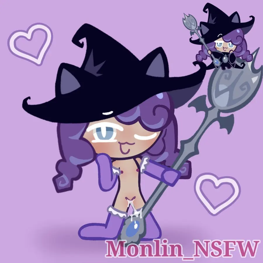 Image clothing,female,solo,cum,hat,seductive,headwear,headgear,anthro,wink,winking_at_viewer,stockings,genital_fluids,bodily_fluids,mammal,feline,legwear,witch_hat,heart_symbol,felid,magic_user,domestic_cat,felis,staff,cookie_run,food,pole,cookie,witch,dancing,pole_dancing,:3d,witchberry_cookie,;3d,monlin
