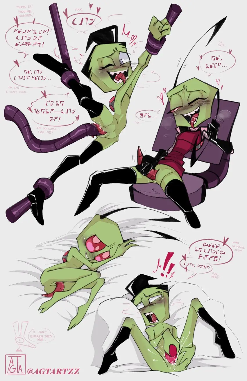 Image white_background,cum,male,penis,pussy,duo,intersex,2boys,green_skin,purple_eyes,gay,masturbation,tentacle,bodily_fluids,dildo,thigh_highs,tied_up,cuntboy,duo_focus,boots,herm,twink,alien,hermaphrodite,multi_genitalia,maleherm,cuntboy_sans_balls,penis_emerging_from_pussy,tentacle_penis,wig,invader_zim,alien_penis,agtartzz,alien_text,zim
