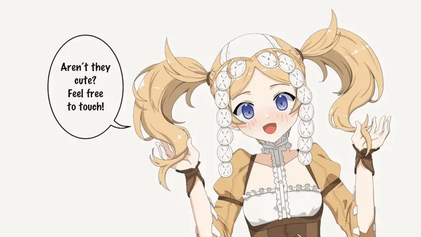 Image 1girls,breasts,female,female_only,looking_at_viewer,solo,blue_eyes,small_breasts,text,blonde_hair,inviting,nintendo,twintails,animated,fire_emblem,fire_emblem_awakening,english_text,lissa_(fire_emblem),oppaihobby