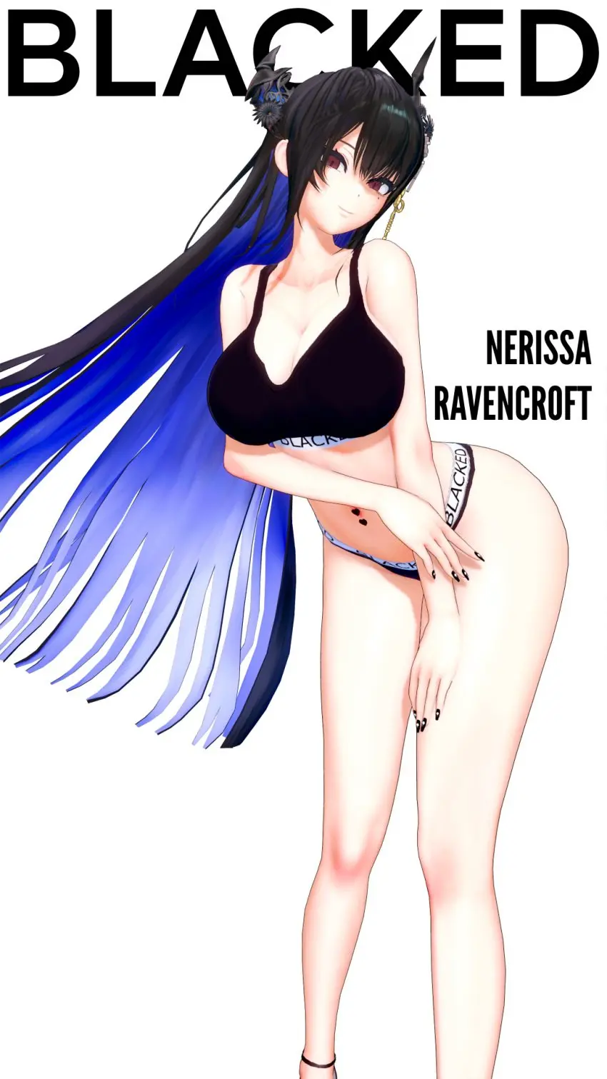 Image female,female_only,long_hair,solo,ass,big_ass,voluptuous,two_tone_hair,wide_hips,virtual_youtuber,cleavage,midriff,solo_female,voluptuous_female,busty,dark_hair,hololive,3d,demon_girl,commission,hololive_english,hololive_english_-advent-,blacked,blacked_clothing,nerissa_ravencroft,magazine_cover,abused_paragon_(artist)