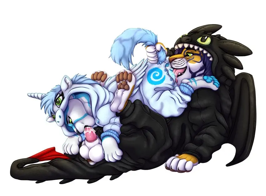 Image clothing,female,hi_res,simple_background,white_background,male,oral,penis,pussy,tongue_out,tongue,disney,sex,duo,fellatio,balls,male/female,anthro,mythology,vaginal_penetration,absurd_res,genitals,mammal,horn,cunnilingus,anthro_only,penile,hybrid,mythological_creature,feral,felid,equid,equine,lion,unicorn,pantherine,tiger,costume,dreamworks,mythological_equine,the_lion_king,onesie,how_to_train_your_dragon,liger,toothless,kigurumi,kovu_muabdib,xtreme3246