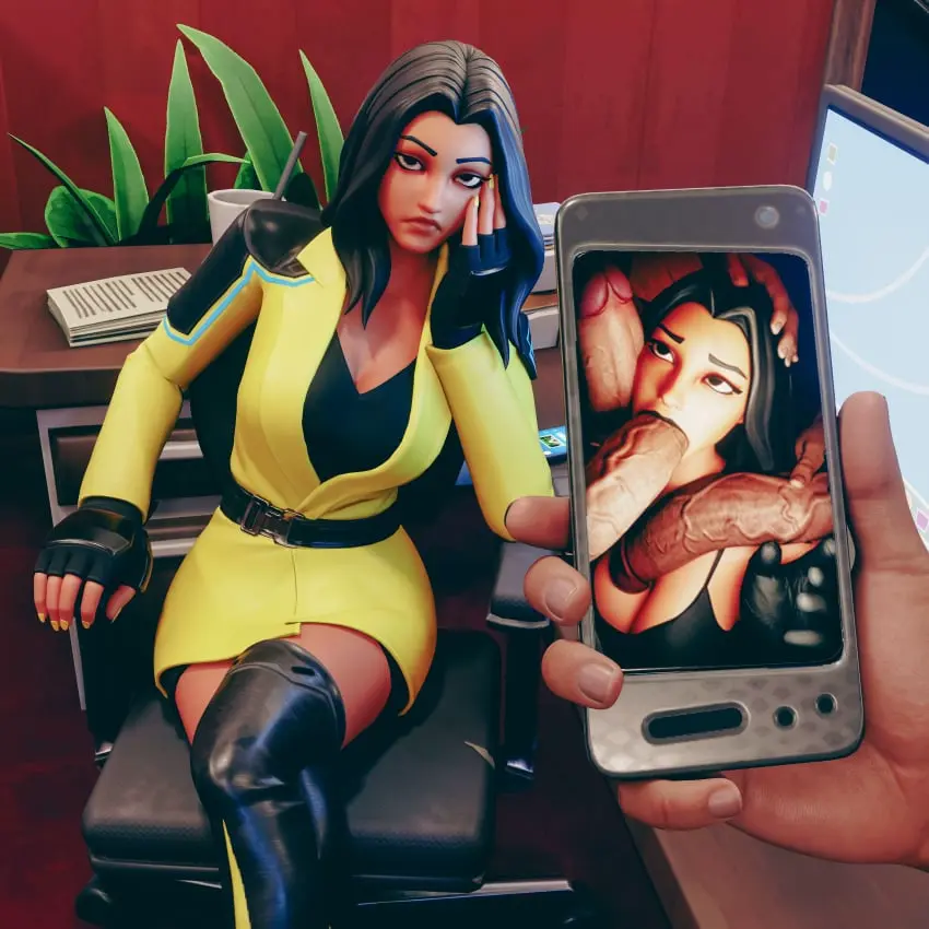 Image 1girls,big_breasts,breasts,clothed,female,male,oral,penis,fellatio,fortnite,sitting,cock,3d,dick,multiple_boys,large_penis,phone,smartphone,4boys,chair,black_lipstick,penis_on_face,crossed_legs,office_lady,penis_on_breast,yellow_clothing,photo,on_chair,thigh_high_boots,ruined_reputation,juxtaposition,photo_comparison,photographic_proof,macklesternsfw,yellowjacket_(fortnite)