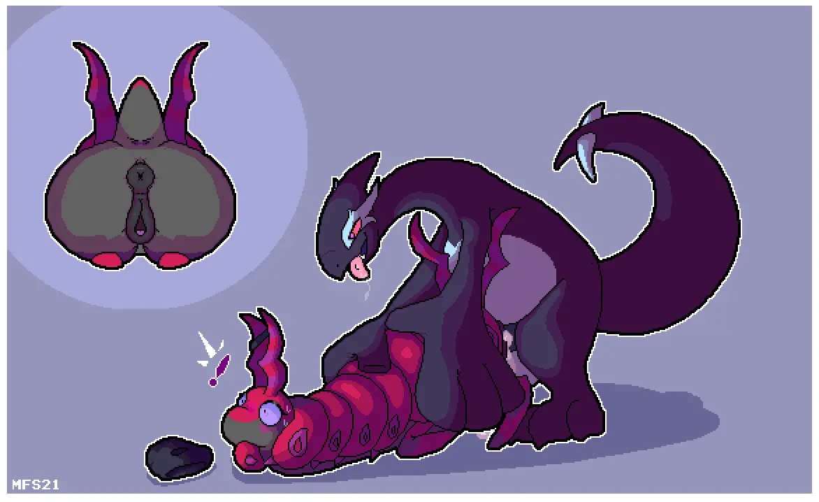 Image female,male,pokemon,pokemon_(species),pussy,sweat,tail,tongue_out,tongue,sex,from_behind,anthro,tagme,anus,arthropod,dominant_male,avian,femsub,shocked_expression,pixel_art,maledom,!,lugia,scolipede,matchesyashi,shadow_lugia
