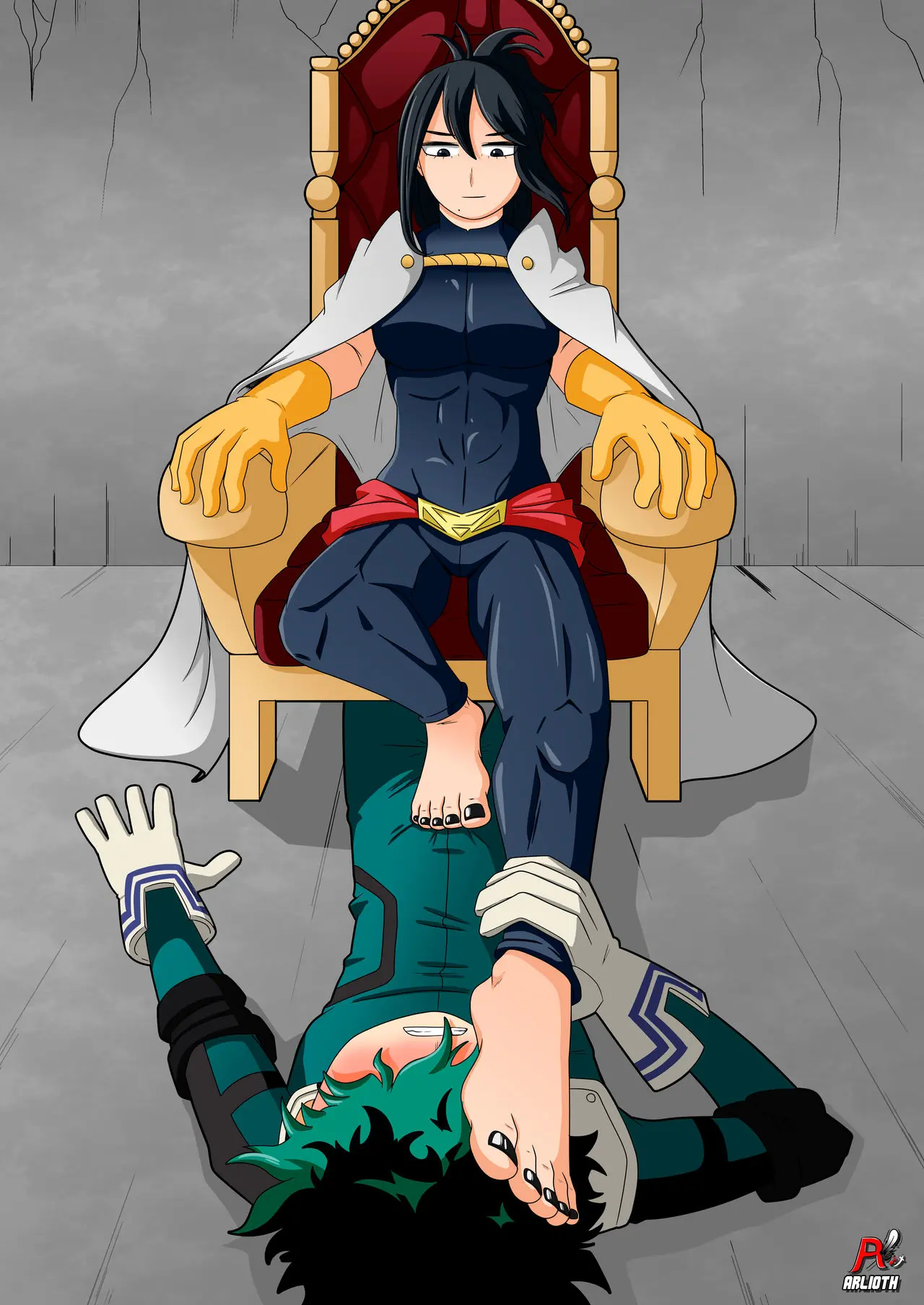 Image 1girls,female,1boy,male,on_back,barefoot,milf,foot_fetish,my_hero_academia,nail_polish,izuku_midoriya,submissive_male,abs,dominant_female,footjob,sitting_on_chair,older_female,older_female_and_younger_male,younger_male,holding_leg,training,stepped_on,stepping_on_penis,foot_on_face,nana_shimura,trample,trampling,midoriya_izuku,foot_domination,arlioth,denki_anma,footjob_over_clothes