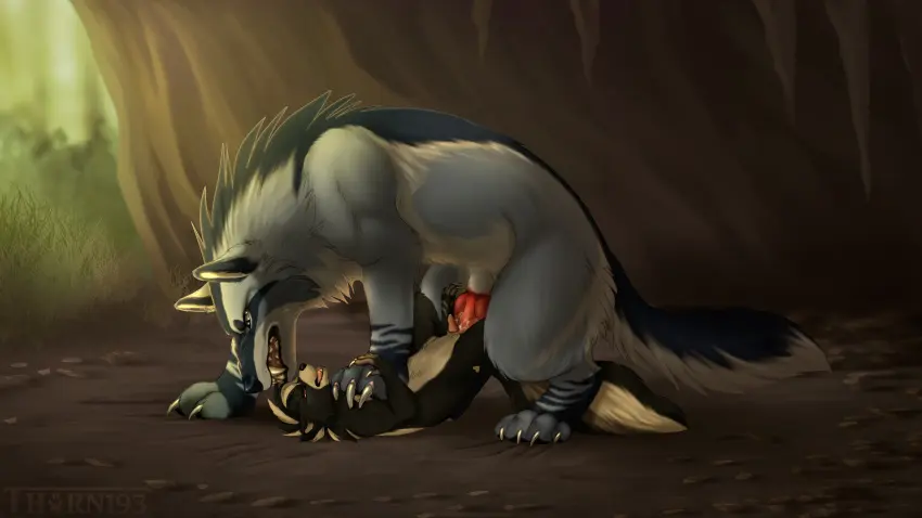 Image hi_res,male,penis,lying,on_back,sex,duo,anal,anal_sex,male/male,teeth,size_difference,penis_size_difference,missionary_position,penetration,canid,canine,canis,fur,genitals,grey_body,grey_fur,mammal,wolf,black_body,fangs,forced,male_penetrating,white_body,from_front_position,animal_genitalia,animal_penis,canine_genitalia,canine_penis,knot,white_fur,feral,male_penetrated,male_penetrating_male,black_fur,mephitid,skunk,thorn193