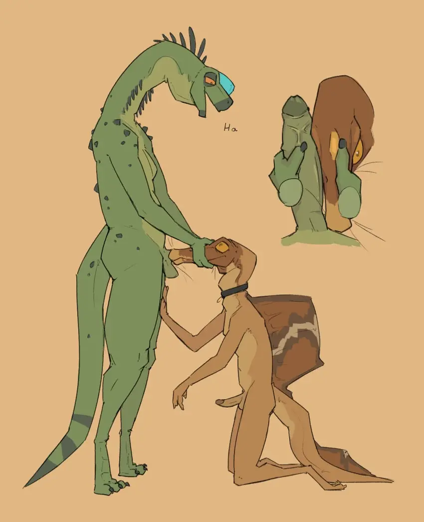 Image hi_res,male,nude,penis,big_penis,duo,kneeling,male/male,balls,size_difference,anthro,collar,genitals,foreskin,uncircumcised,smaller_male,reptile,scalie,larger_male,imminent_sex,collar_only,dinosaur,imminent_oral,imminent_fellatio,theropod,spinosaurid,zagz,sauropod,sauropodomorph,alamosaurus,art_(zagz),macronarian,spinosaurus