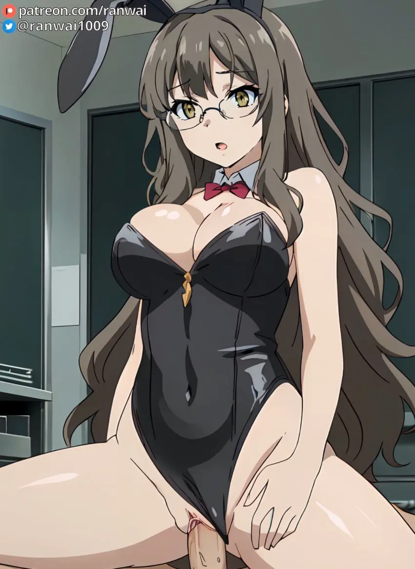 Image breasts,brown_eyes,female,large_breasts,pussy,sex,uncensored,ai_generated,cowgirl_position,stable_diffusion,vaginal_penetration,vaginal_sex,brown_hair,bunny_girl,bunnysuit,anime,ranwai,leotard_aside,seishun_buta_yarou_wa_bunny_girl_senpai_no_yume_wo_minai,futaba_rio