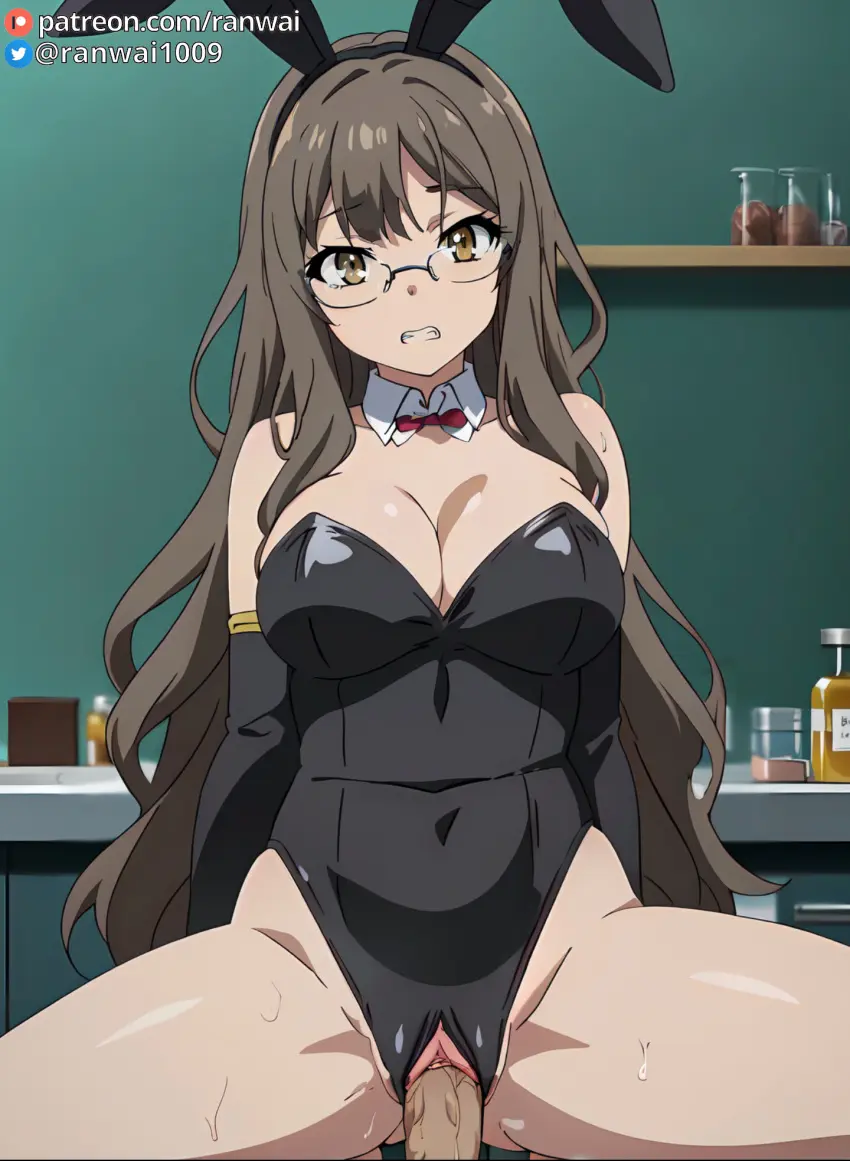 Image breasts,brown_eyes,female,large_breasts,pussy,sex,uncensored,ai_generated,cowgirl_position,stable_diffusion,vaginal_penetration,vaginal_sex,brown_hair,bunny_girl,clenched_teeth,bunnysuit,bondage,anime,ranwai,seishun_buta_yarou_wa_bunny_girl_senpai_no_yume_wo_minai,futaba_rio