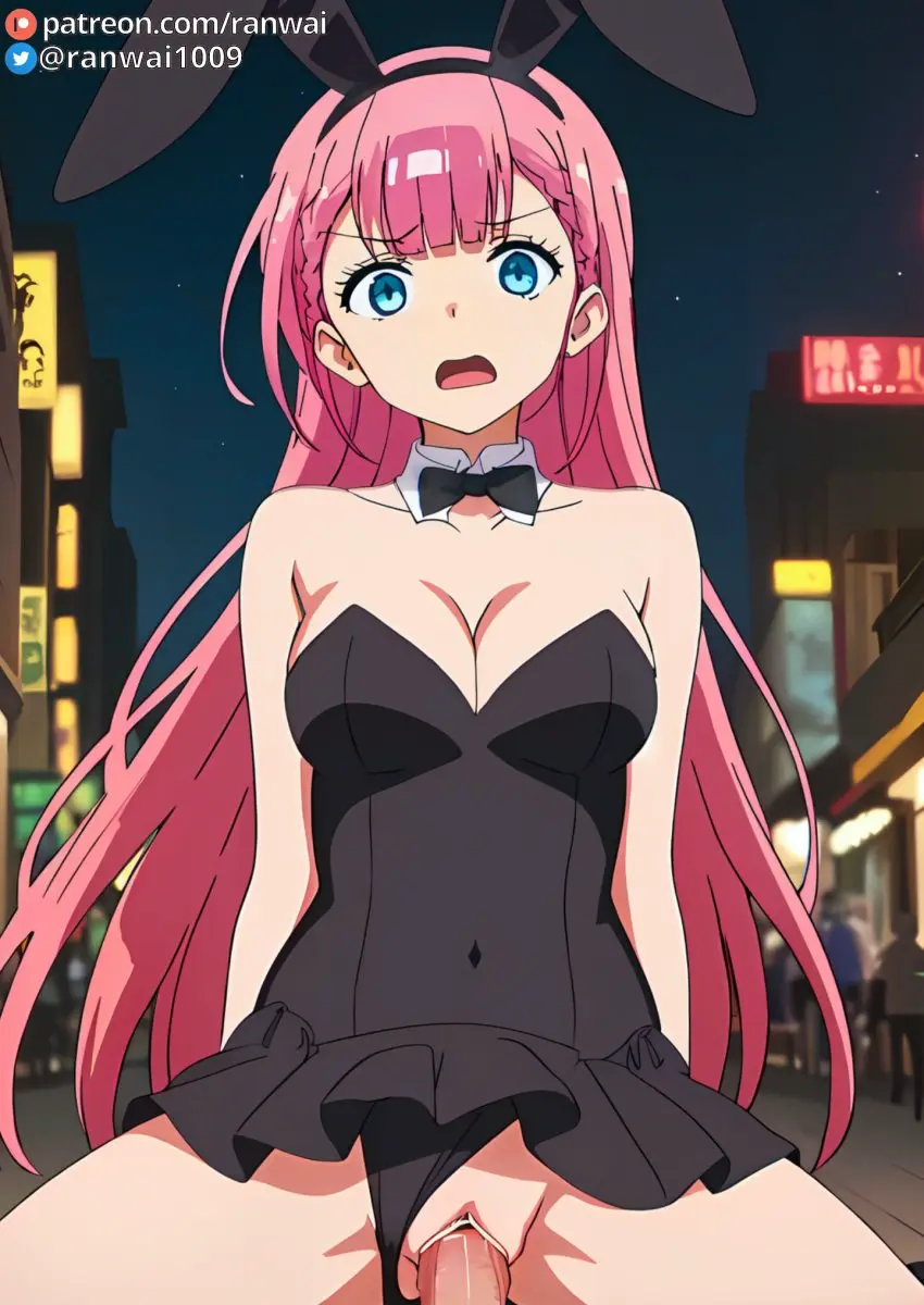 Image 1girls,breasts,female,human,large_breasts,1boy,blue_eyes,male,penis,sex,ai_generated,cowgirl_position,pink_hair,stable_diffusion,vaginal_penetration,vaginal_sex,bunny_girl,bunnysuit,anime,ranwai,bokutachi_wa_benkyou_ga_dekinai,kirisu_mafuyu_(bokuben)