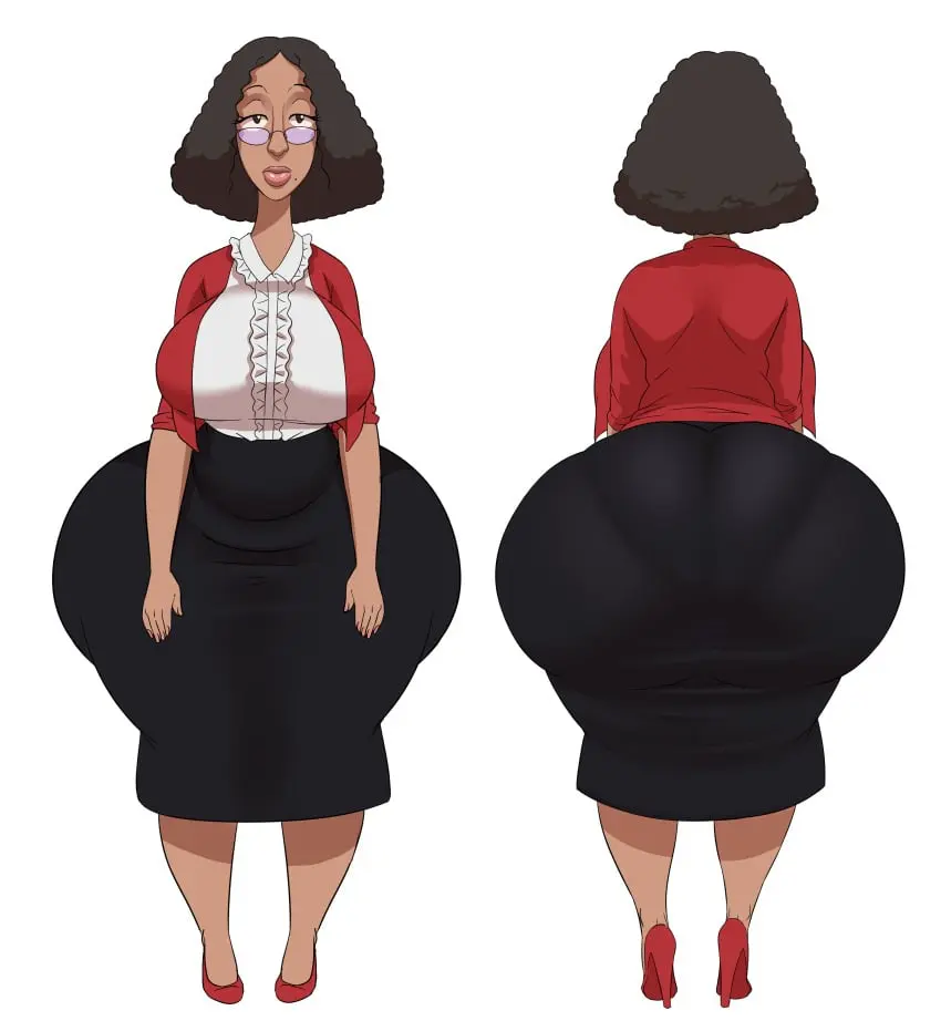 Image 1girls,big_breasts,breasts,clothed,female,female_only,looking_at_viewer,solo,huge_ass,solo_female,tagme,original,original_character,mature_female,ass_focus,hyper_ass,backboob,hyper,ass_bigger_than_head,underwear_visible_through_clothing,benjicomix