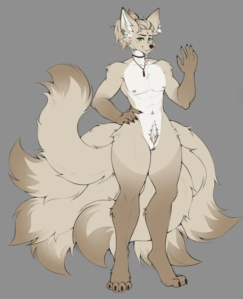 Image hi_res,nipples,smile,solo,1boy,male,navel,pussy,tail,choker,ass,big_butt,thick_thighs,intersex,wide_hips,grin,jewelry,anthro,tan_body,piercing,clitoris,green_eyes,absurd_res,curvy_figure,necklace,canid,canine,fur,genitals,mammal,ear_piercing,biped,white_body,cuntboy,nipple_piercing,abs,navel_piercing,happy_trail,furniture,fox,markings,gesture,hand_gesture,tan_fur,dipstick_tail,gloves_(marking),tail_markings,white_fur,multi_tail,body_hair,clitoris_piercing,genital_piercing,brown_tail_tip,fur_markings,thigh_high_marking,vyn_(vyncoris),vyncoris_(oc_owner),onomari