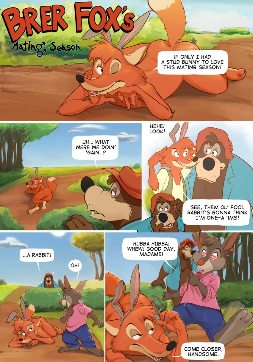 Image clothed,clothing,hi_res,pants,shirt,smile,male,nude,tail,ass,disney,barefoot,feet,male/male,grin,balls,anthro,tan_body,text,one_eye_closed,wink,half-closed_eyes,rabbit_ears,comic,canid,canine,fur,genitals,grey_body,grey_fur,mammal,jacket,bottomless,english_text,all_fours,orange_body,narrowed_eyes,bear,4_fingers,fingers,brown_fur,toes,fox,markings,topwear,tan_fur,brown_body,dipstick_tail,orange_fur,raised_tail,tail_markings,lagomorph,leporid,rabbit,group,heart_symbol,trio,open_jacket,bottomwear,open_clothing,backsack,heart_eyes,3_toes,open_topwear,hate,br'er_bear,br'er_fox,br'er_rabbit,erection_through_clothing,song_of_the_south,splash_mountain,swarentaiger