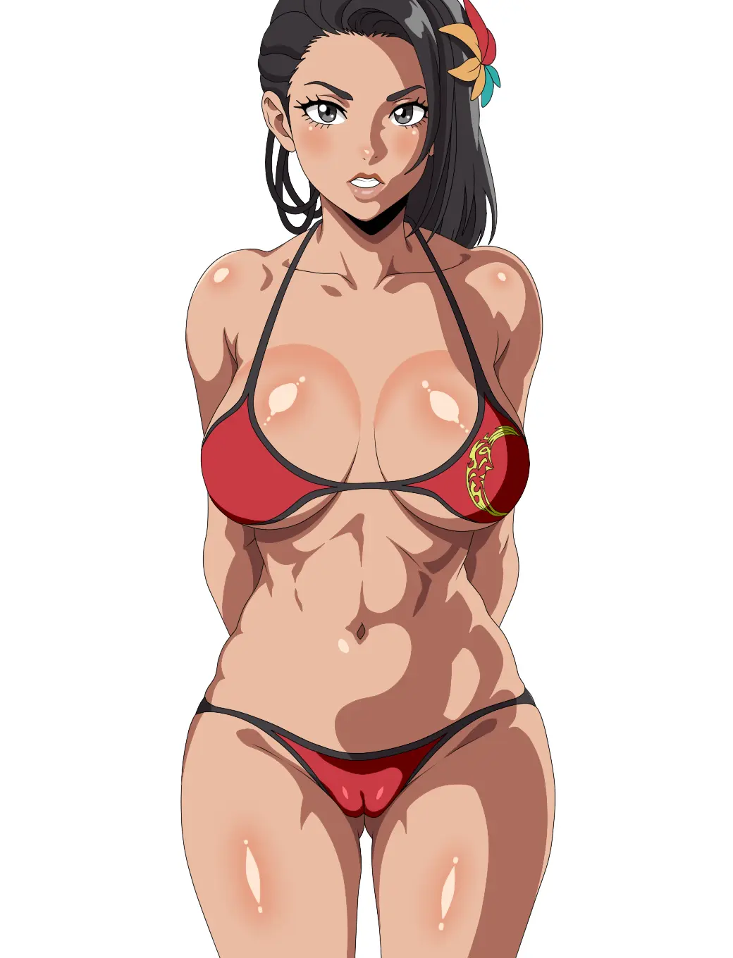 Image 1girls,breasts,female,female_only,grey_hair,looking_at_viewer,solo,standing,short_hair,bikini,thick_thighs,wide_hips,green_eyes,medium_breasts,swimsuit,curvy_female,fit,fit_female,alternate_costume,stomach,video_games,latina,feather_hair,bandai_namco,video_game_character,azucena_milagros_ortiz_castillo,namco,peruvian_female,tekken,tekken_8,fighting_game,core_rincon