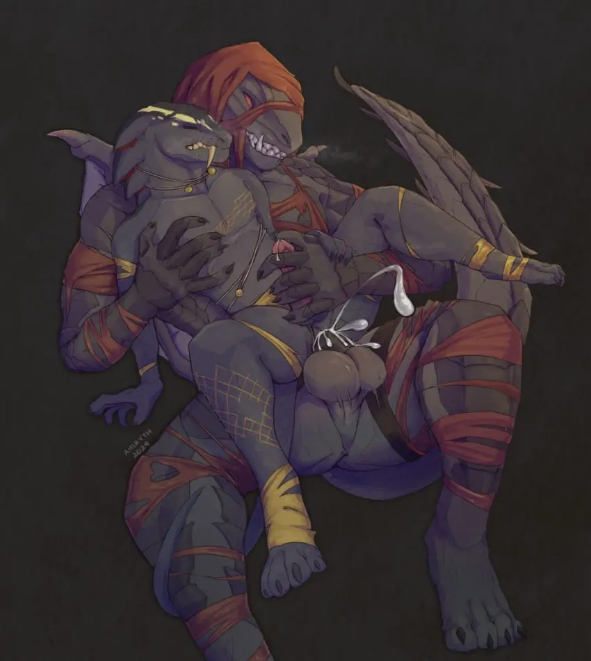 Image clothing,hi_res,red_eyes,cum,male,tail,sex,duo,erection,feet,anal,cum_in_ass,male/male,teeth,size_difference,anthro,cum_inside,mythology,closed_eyes,clenched_teeth,penetration,genital_fluids,bodily_fluids,claws,grabbing_from_behind,fangs,male_penetrating,5_fingers,scalie,fingers,toes,mythological_creature,dragon,mythological_scalie,male_penetrated,male_penetrating_male,red_clothing,carrying_another,capcom,4_toes,yellow_clothing,elder_dragon,monster_hunter,reach_around,fanged_wyvern,amiryth,girros,great_girros,vaal_hazak,worn_clothing