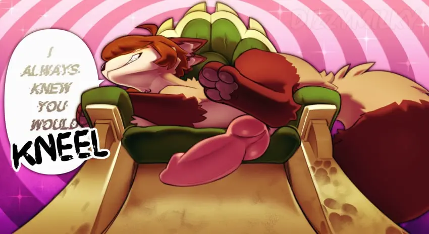 Image hi_res,smile,solo,male,tail,lying,feet,male_only,hair,text,glowing_eyes,canid,canine,low-angle_view,mammal,paws,english_text,pillow,smirk,speech_bubble,furniture,fluffy,fluffy_tail,fox,knot,feral,hypnosis,hypnotic_eyes,glowing,foot_focus,chair,pawpads,sparkles,hindpaw,mind_control,throne,hypnotizing_viewer,hypnotic_background,dizzymilky,nat_(lnebrias)