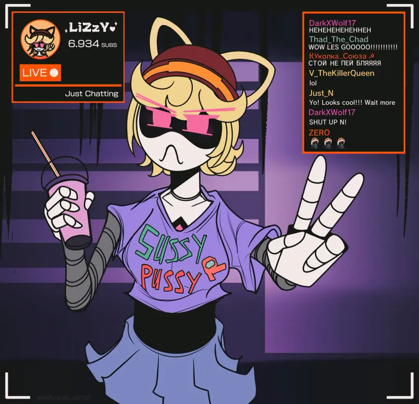Image 1girls,female,female_only,solo,humanoid,2d,tagme,robot,robot_girl,robot_humanoid,mcdonald's,murder_drones,screen_face,glitch_productions,lizzy_(murder_drones),grimace_shake,madlness
