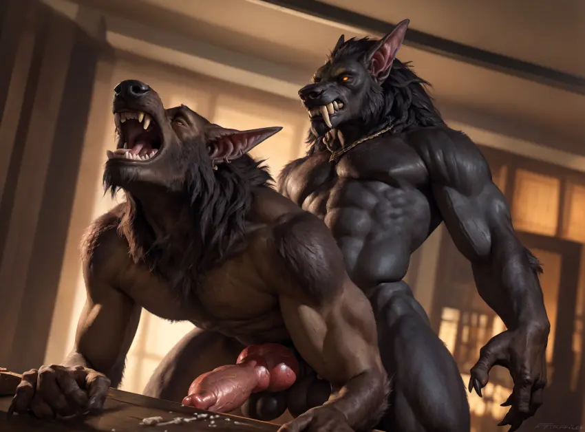 Image solo,male,big_penis,duo,erection,muscular,muscular_male,ai_generated,anal,anal_sex,male_only,rough_sex,balls,huge_cock,anthro,gay,realistic,canid,canine,wolf,abs,werewolf,big_knot,male_on_male,screaming_in_pleasure