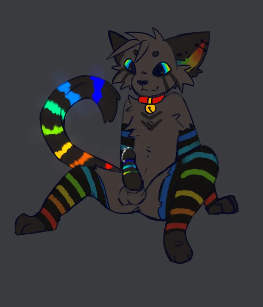 Image clothing,hi_res,smile,solo,cum,male,penis,tail,striped_clothing,feet,balls,anthro,piercing,sitting,stockings,ejaculation,genital_fluids,collar,bodily_fluids,fur,genitals,mammal,ear_piercing,feline,legwear,toes,tuft,felid,domestic_cat,felis,stripes,multicolored_clothing,pattern_clothing,bell,bell_collar,3_toes,striped_legwear,head_tuft,facial_tuft,striped_stockings,sitting_on_ground,pattern_legwear,pattern_stockings,multicolored_legwear,multicolored_stockings,rainbow_clothing,rainbow_legwear,rainbow_stockings