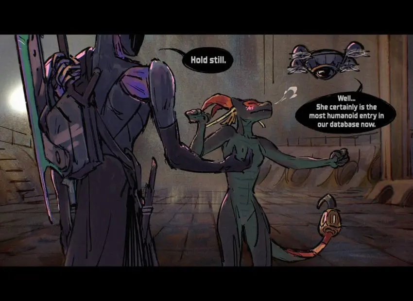 Image breasts,female,hi_res,male,humanoid,male/female,anthro,mythology,cyborg,scalie,breast_squish,squish,weapon,mythological_creature,dragon,mythological_scalie,group,trio,ranged_weapon,machine,sword,questionable_consent,cybernetics,military,melee_weapon,gun,warrior,drone,nipple_fetish,nipple_pinch,nipple_play,pinch,science_fiction,knight,examination,command,drawain,for_science!,gunlance,military_gear