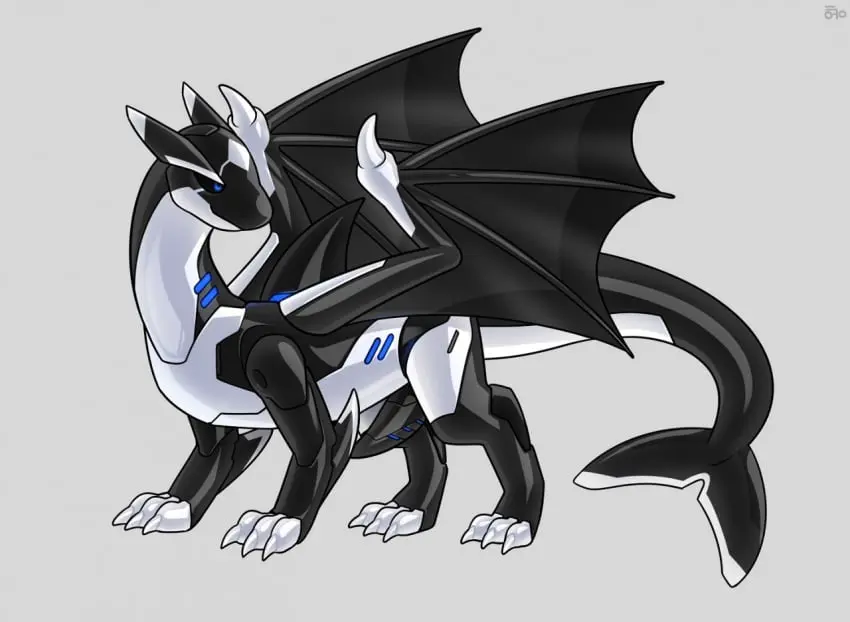 Image simple_background,solo,male,tail,wings,mythology,mammal,claws,toe_claws,black_body,horn,fin,marine,white_body,scalie,mythological_creature,dragon,mythological_scalie,feral,machine,membrane_(anatomy),membranous_wings,tail_fin,orca,mecha,cetacean,dolphin,oceanic_dolphin,toothed_whale,hacony,mochi_(ricecake)