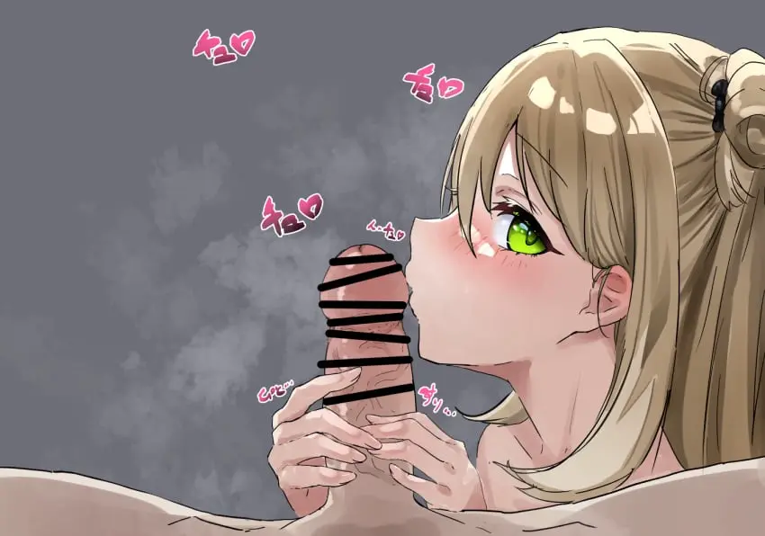 Image 1girls,blush,female,light-skinned_female,light_skin,long_hair,looking_at_viewer,simple_background,1boy,male,nude,oral,penis,straight,blue_archive,erection,fellatio,light-skinned_male,green_eyes,censored,pov,light_brown_hair,bar_censor,commentary_request,heart,grey_background,penis_grab,nonomi_(blue_archive),kissing_penis,abydos_high_school_student,sideways_glance,foreclosure_task_force_(blue_archive),mitsuame_miiro
