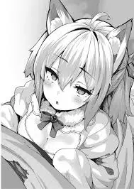 Image 1girls,blush,breasts,clothed,female,looking_at_viewer,1boy,male,small_breasts,pleasure_face,cleavage,pov,monochrome,low_res,:o,wolf_ears,lowres,wolf_girl,inner_ear_fluff,official_art,novel_illustration,redo_of_healer,shiokonbu,keyarga_(redo_of_healer),kaifuku_jutsushi_no_yarinaoshi,setsuna_(redo_of_healer)