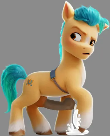 Image solo,blue_hair,cum,male,penis,big_penis,erection,male_only,gay,cumming,my_little_pony,horsecock,pony,hitch_trailblazer_(mlp),mlp_g5